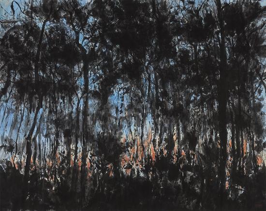 徐加存《树》 纸本设色 145cmx180cm 2015