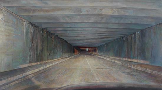 陆亮《安全通道2》2013-2015年 布面油画 218x388cm