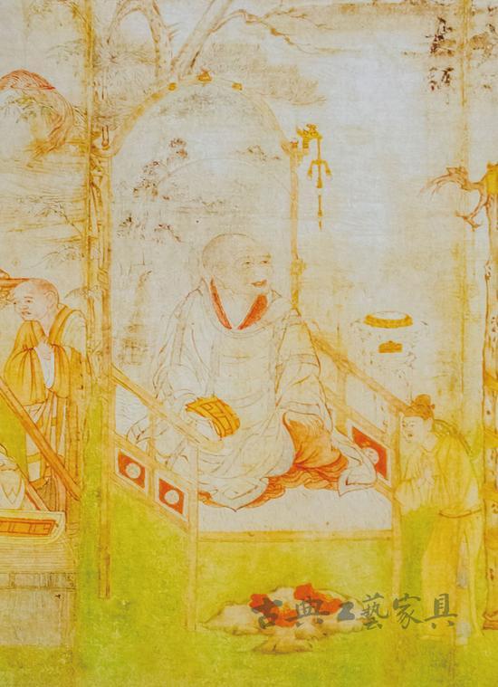 图4 弘忍大师 《张胜温画卷》佛教故事名画细节,南宋时期,公元1173-1176年,纸本设色卷轴,高31厘米,台北故宫博物院藏