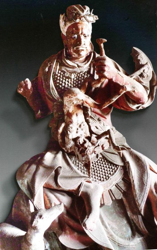 (图19)山西晋城玉皇庙元代彩塑柳土獐像 高约200厘米
