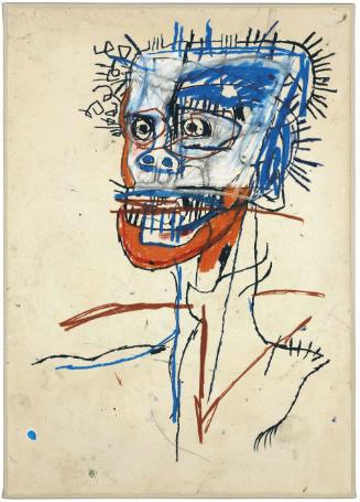 让-米歇尔·巴斯奎特(Jean-Michel Basquiat),《无题,狂人头像》(Untitled,Head of Madman),1982 图片:Courtesy Sotheby`s