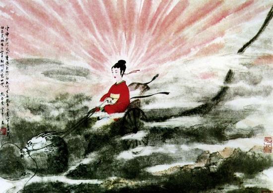 傅抱石《九歌图——云中君》