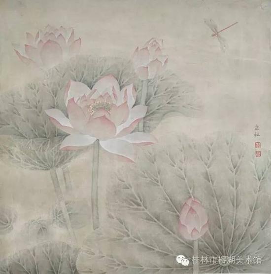 荷花图 50×50cm 纸本设色 陈立红