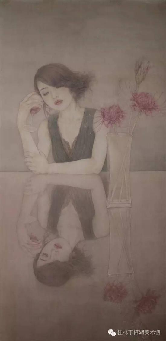 彼岸花 160×330cm 绢本设色 罗晶晶