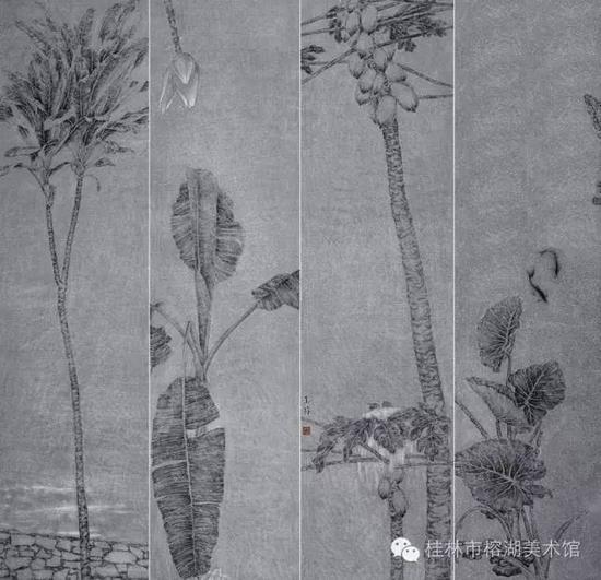 天籁之一 175×168cm 纸本设色 莫金玲