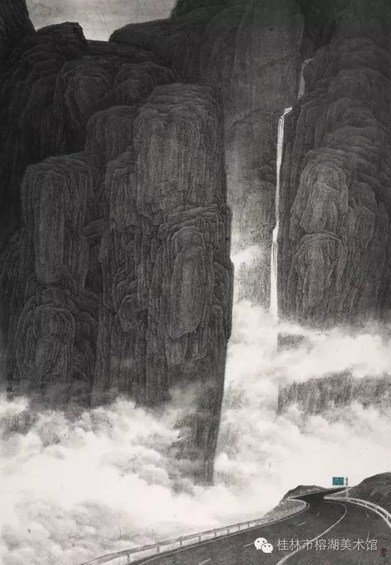 紫气东来 238×160cm 纸本设色 刘龙耀