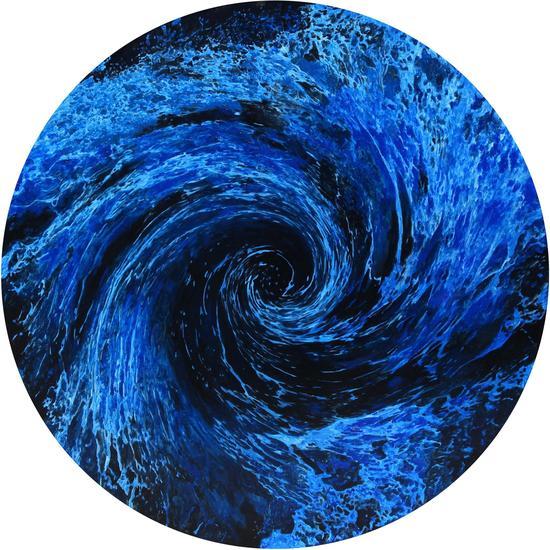 韩砚朝-那个蓝色的漩涡5号 布面油画 150cmX150cm That Blue Swirl No.4 Oil on canvas 2010年