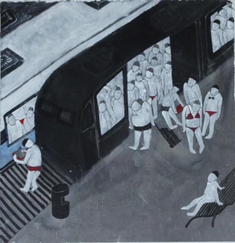 黄几《书虫07》 纸本水墨 59x61cm 2014年