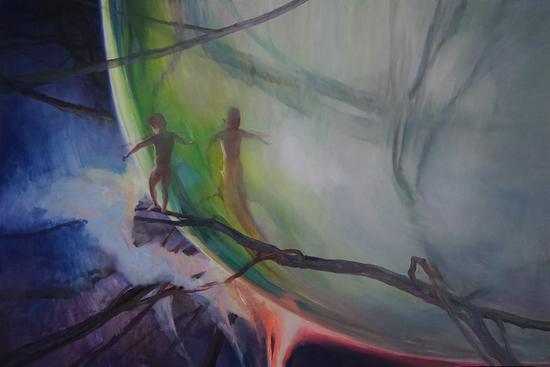 史成栋 表面NO.1 木板油画 120cmx180cm 2016