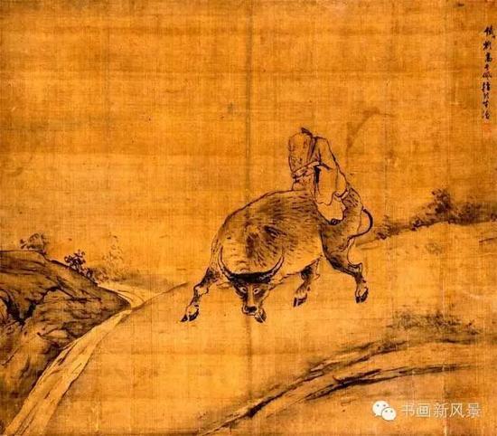 清 高其佩 指画 牛背诵经图 旅顺博物馆藏