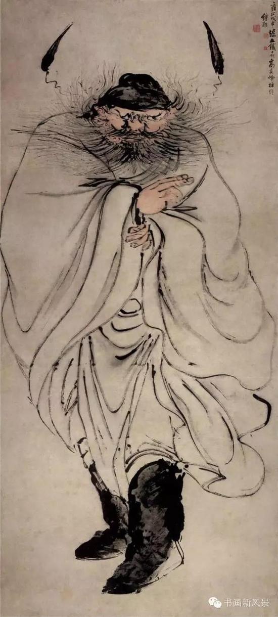 清 高其佩 指画 怒容钟馗图 辽宁省博物馆藏