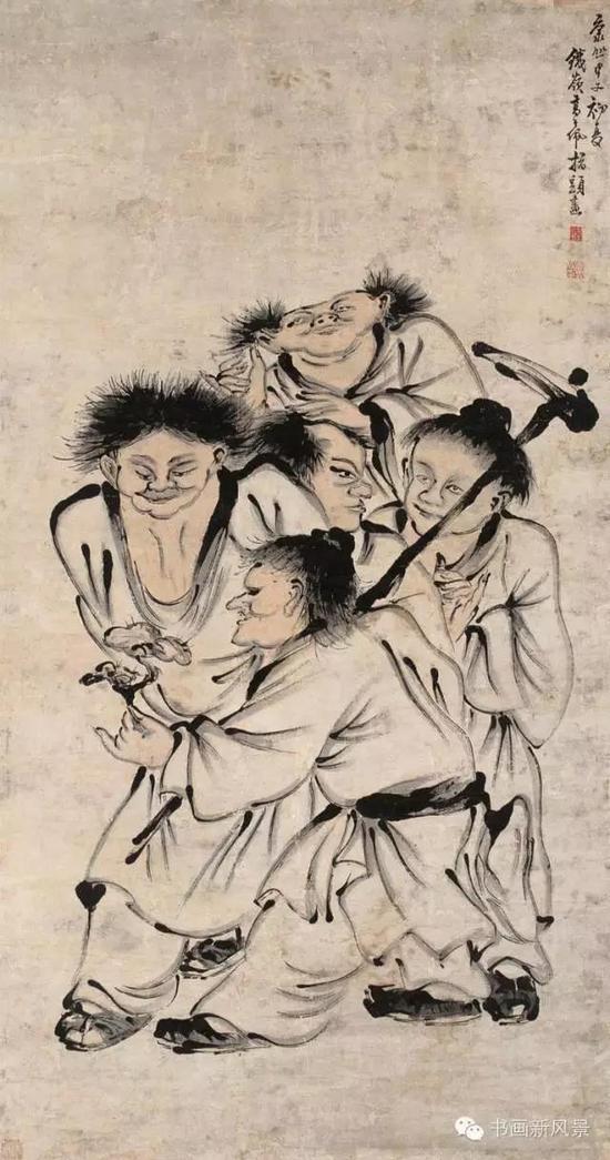 清 高其佩 指画 采芝图