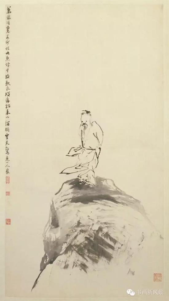 清 高其佩 指画 高冈独立图轴 北京故宫博物院藏