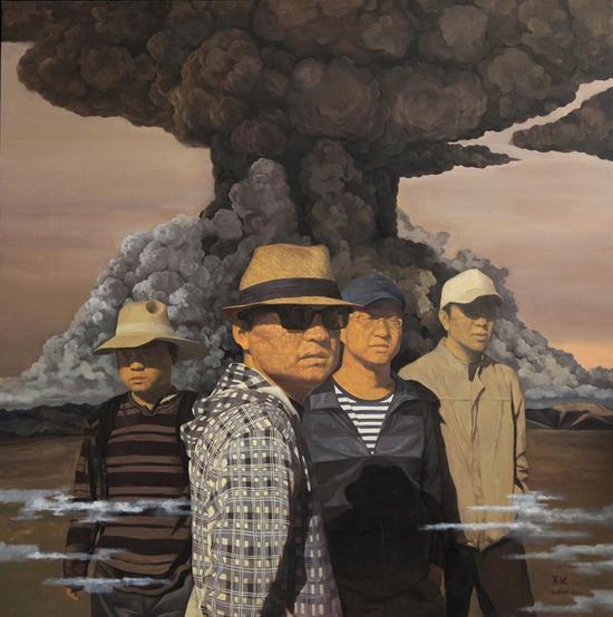 《来时的路上有云》吴健 布面油画尺寸:180cm×180cm 2013