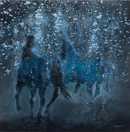 就有了光-seven,吴健,布面油画,100x100cm