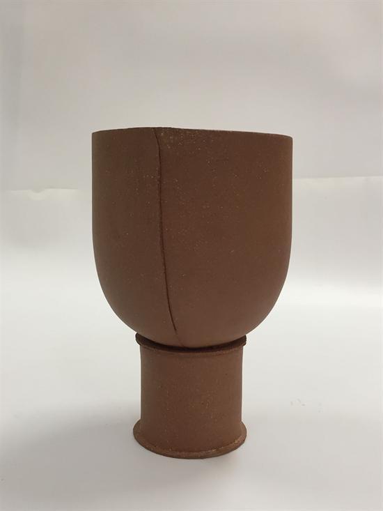 岳立志 Yue Lizhi《叠线器物 Vessel of Alternating Method》紫砂陶 Purple Clay 30x15cm 2016