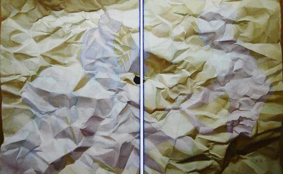 张慧过往精选作品《蓝图·褶皱》