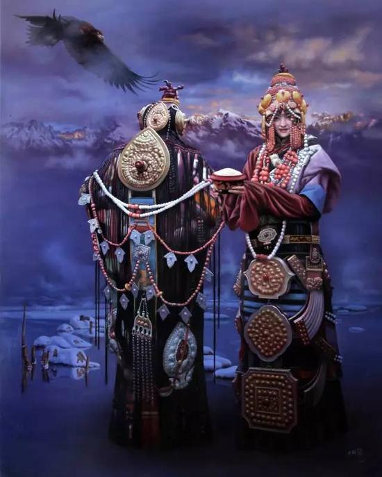 王昭举油画《天堂系列》之五《紫气东来》 150cm*120cm (2014被台湾藏家收藏)