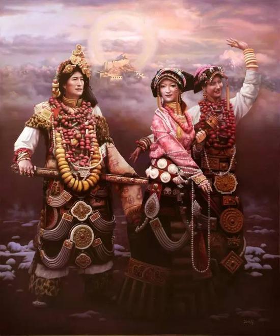 王昭举油画《天堂系列》之八《华彩灵光》 180cm*150cm