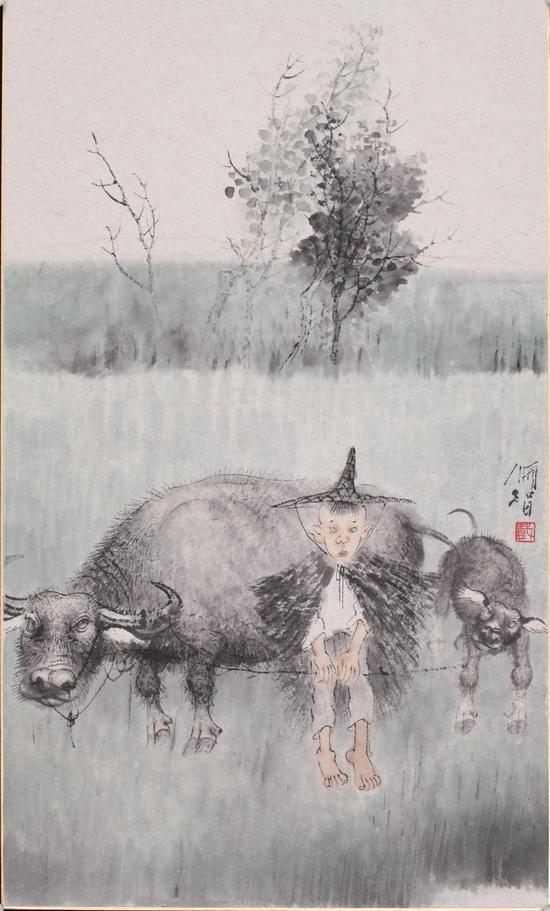戴顺智 牧童 39×55 2014