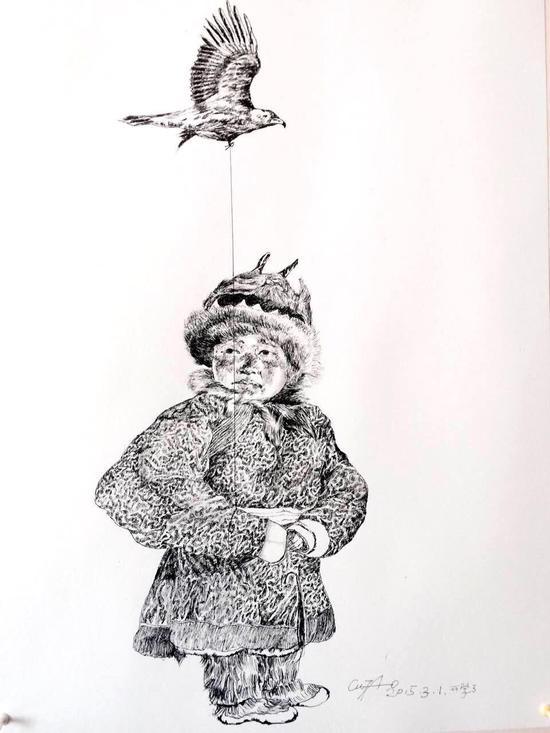 顾桃素描作品