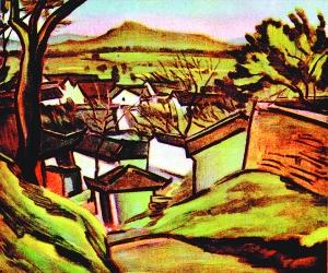 倪贻德《虎丘远眺》,刊载于《良友》第89期,1934年6月15日出版。
