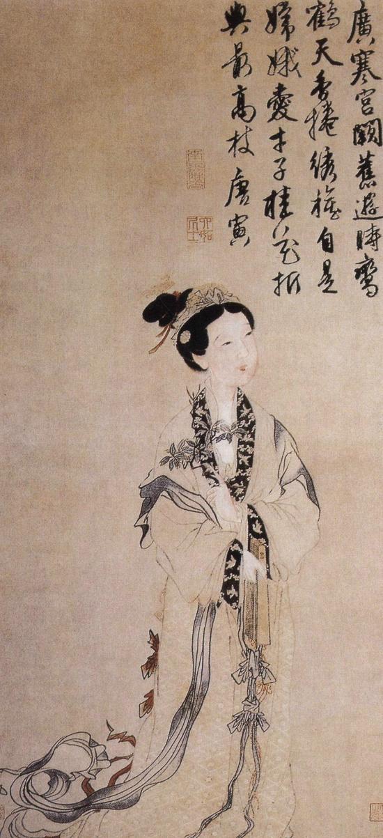 明 唐寅《嫦娥执桂图》 藏于美国大都会艺术博物