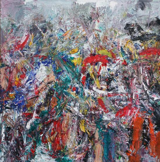 《作品2015’21号》,王易罡,200cm×200cm,布面油画,2015年
