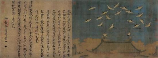 ▲ 宋徽宗《瑞鹤图》,工笔设色,1112年,图片来源:辽宁省博物馆