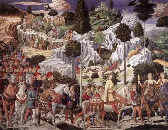《博士来拜》,戈佐利,1459-1461年,壁画,佛罗伦萨,美第奇宫