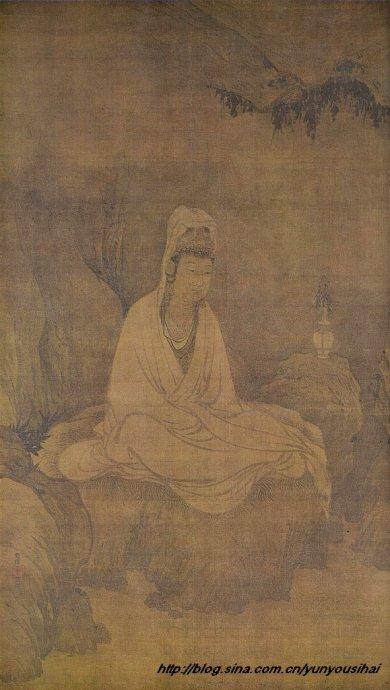 牧溪法师《观音猿鹤图》