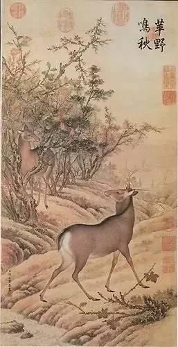 郎世宁,《苹野鸣秋》