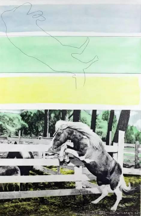 Three Colors(with Horse Ascending),Etching with aquatint on Rives B.F.Kpaper,1986