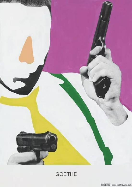GOETHE,Varnished inkjet print on canvas with acrylic paint,2015