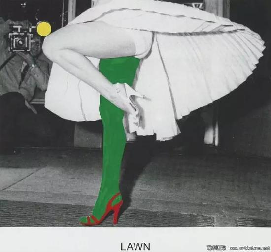 LAWN,Varnished inkjet print on canvas with acrylic paint,2015