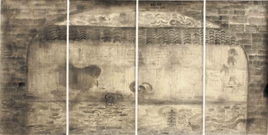 黄方启《古趣》 纸本水墨 68×134cm 2013