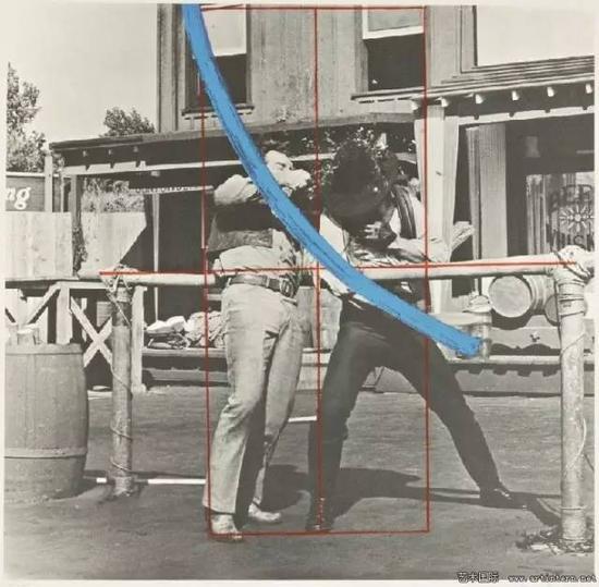 Blue Masterstroke over Red Diagram with Two Cowboys,1989