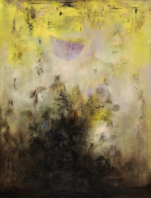 赵无极,《月光漫步》 , 1954-1955 年作,油彩画布,估价: 40,000,000 – 60,000,000 港元