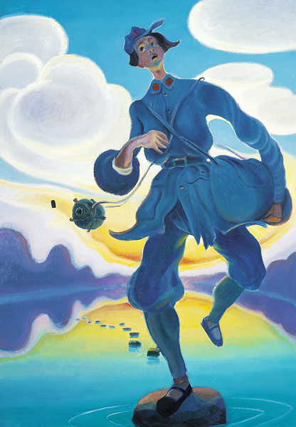 王兴伟,小何同志 No.1,布面油画,130x90cm,2008s