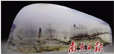 海玉水草花《古塔春晴》,洛阳赏石协会供图