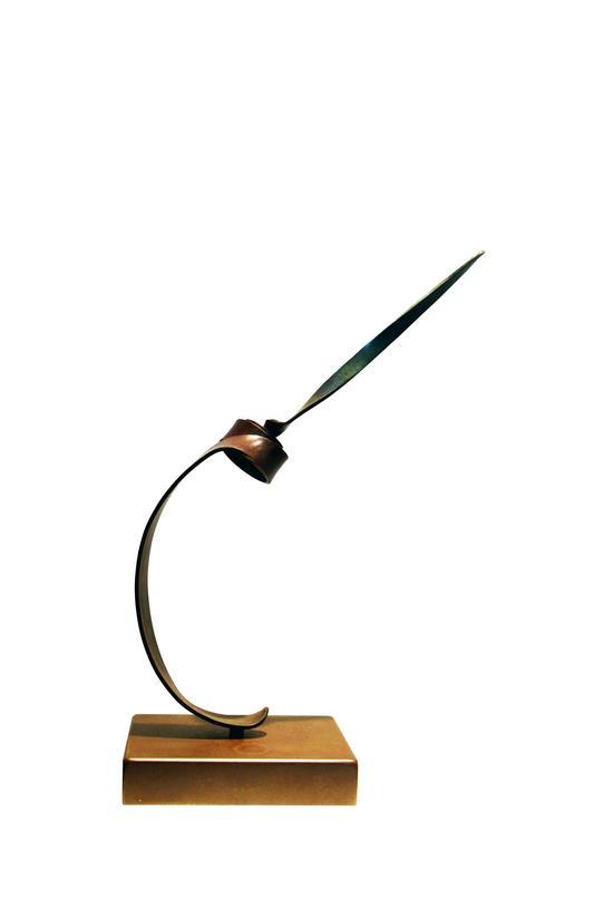 《书法系列2016-1》2016年 尺寸:63cm×25cm×20cm 铜化学上色 铜底座