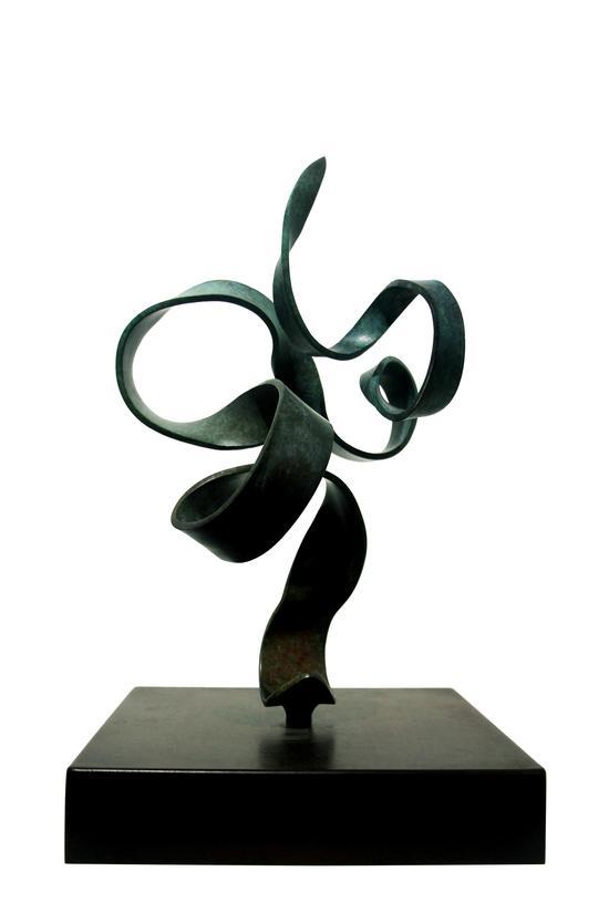 《书法系列2016-3》2016 年 41cm×25cm×25cm 2016 铜化学上色 铜底座