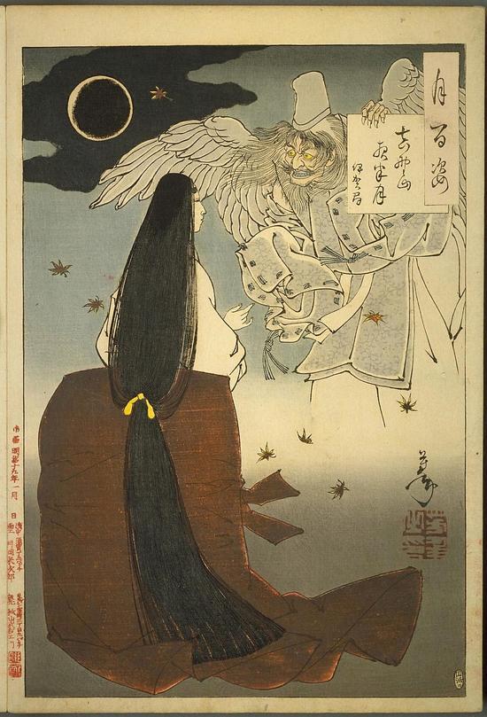 月百姿:吉野山夜半月 - 伊贺局