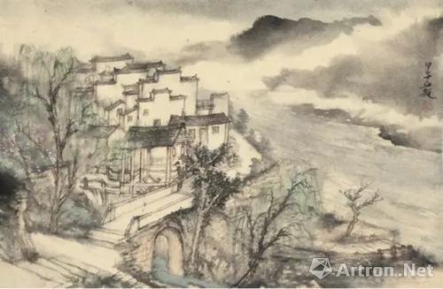 丘挺《汪口写生》 纸本水墨 2014