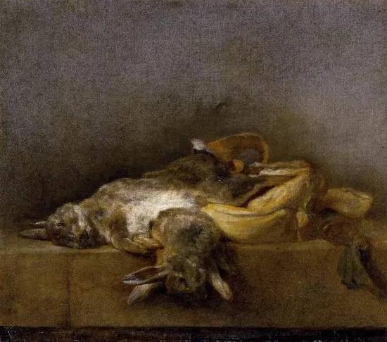 Jean-Baptiste-Simeon Chardin,Still Life with Two Rabbits,1750