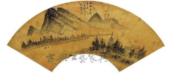 陈继儒《山居图》扇面