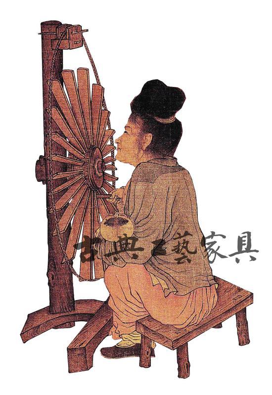 图3 北宋 王居正《纺车图》中的小板凳