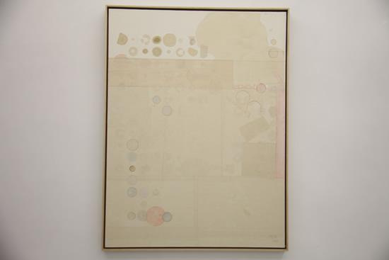 梁铨《冷泉之三》茶、色、墨、宣纸拼贴 122×92cm 2013