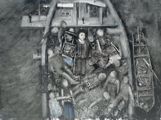 农少华《无名之船》布面油画 ,113×146cm ,2014年