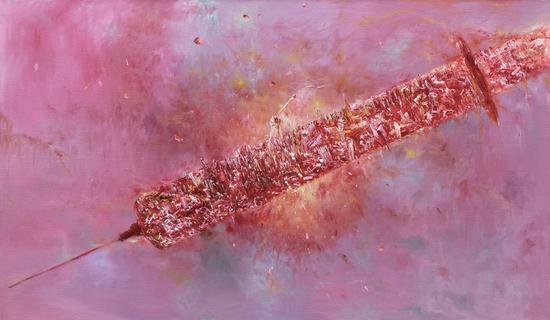邢波《炫城》布面油画 ,100×170cm ,2014年